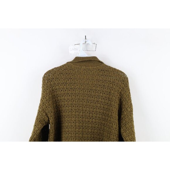Madewell Womens M Sunbury Open Stitch Merino Wool Blend Knit Collared Sweater - Picture 8 of 9
